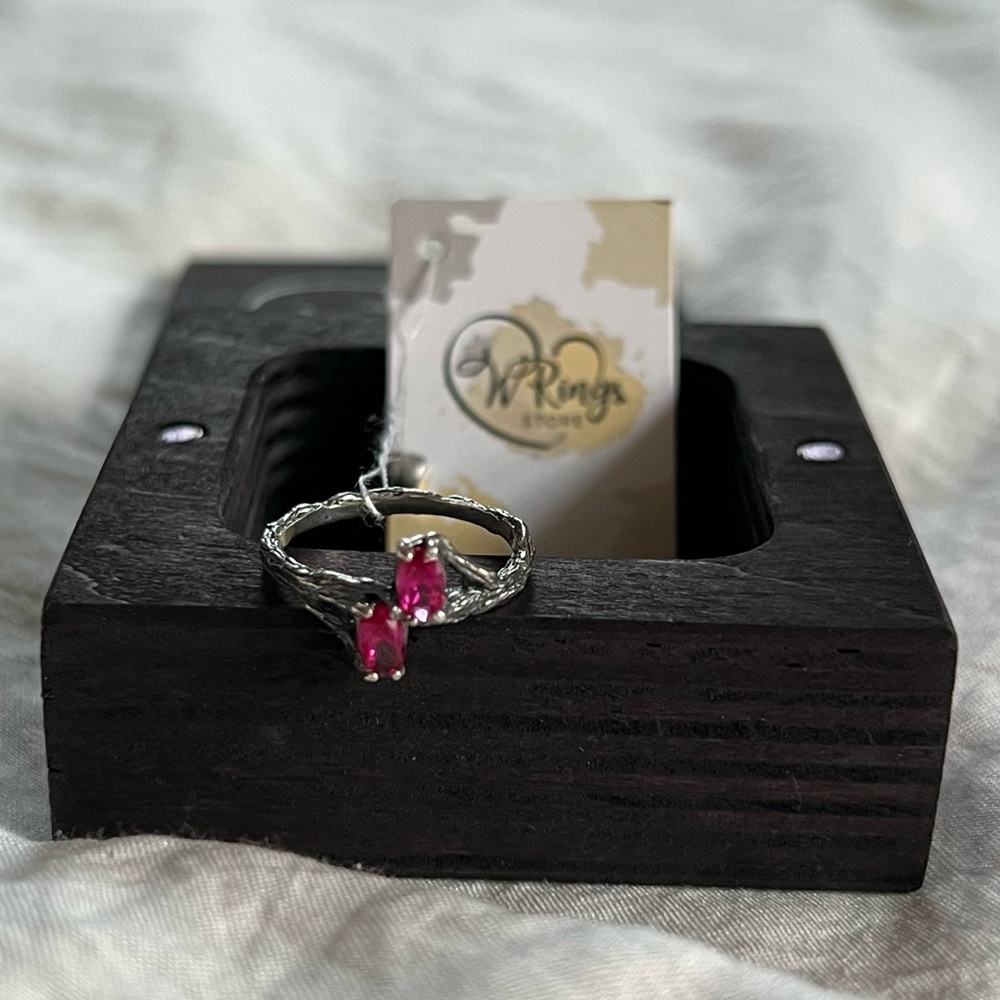 Ruby Stones Tree Twig Ring